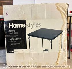 MaxSold Auction: Homestyles Black Folding Table, 33" x 33" Square - Lakeshore (Ontario, Canada) PARTNER MANAGED Downsizing Online Auction - County Road 42