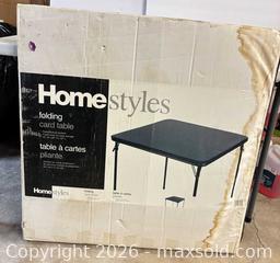 MaxSold Auction: Homestyles Black Folding Table, 33" x 33" Square - Lakeshore (Ontario, Canada) PARTNER MANAGED Downsizing Online Auction - County Road 42