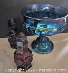 MaxSold Auction: Iridescent Blue Compote & Avon Ruby Red Salt & Pepper Shakers - Lakeshore (Ontario, Canada) PARTNER MANAGED Downsizing Online Auction - County Road 42