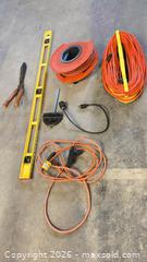 MaxSold Auction: Lot: hand shears, level, extension cords, cord reel & miter gauge - Lakeshore (Ontario, Canada) PARTNER MANAGED Downsizing Online Auction - County Road 42