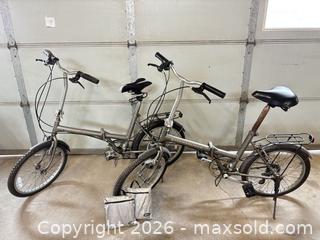 MaxSold Auction: Lot of 2 Silver/Gray Folding Bikes, 6-Speed, ~20" Wheels - Lakeshore (Ontario, Canada) PARTNER MANAGED Downsizing Online Auction - County Road 42