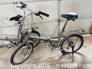 MaxSold Auction: Lot of 2 Silver/Gray Folding Bikes, 6-Speed, ~20" Wheels - Lakeshore (Ontario, Canada) PARTNER MANAGED Downsizing Online Auction - County Road 42