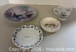 MaxSold Auction: Lot of 4 Porcelain Collectibles: Plate, Saucer, Mug, Ashtray - Lakeshore (Ontario, Canada) PARTNER MANAGED Downsizing Online Auction - County Road 42