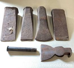 MaxSold Auction: Lot of 6 Antique Forged Steel Axe, Hammer & Wedge Heads - Lakeshore (Ontario, Canada) PARTNER MANAGED Downsizing Online Auction - County Road 42