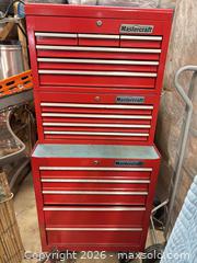 MaxSold Auction: Mastercraft Red Steel Rolling Tool Chest  - Lakeshore (Ontario, Canada) PARTNER MANAGED Downsizing Online Auction - County Road 42