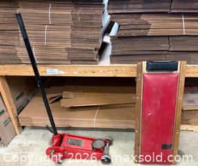 MaxSold Auction: Mechanic's Creeper and Hydraulic Floor Jack, Wood & Steel - Lakeshore (Ontario, Canada) PARTNER MANAGED Downsizing Online Auction - County Road 42