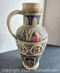 MaxSold Auction: Multicolor German Relief Ceramic Pitcher - Lakeshore (Ontario, Canada) PARTNER MANAGED Downsizing Online Auction - County Road 42