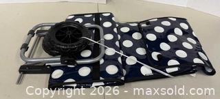 MaxSold Auction: Navy Polka Dot Folding Shopping Trolley / Cart - Lakeshore (Ontario, Canada) PARTNER MANAGED Downsizing Online Auction - County Road 42