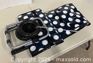 MaxSold Auction: Navy Polka Dot Folding Shopping Trolley / Cart - Lakeshore (Ontario, Canada) PARTNER MANAGED Downsizing Online Auction - County Road 42