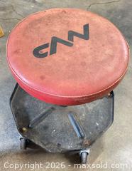 MaxSold Auction: Pair of Red/Black Mechanic Ramps with Rolling Mechanic Stool - Lakeshore (Ontario, Canada) PARTNER MANAGED Downsizing Online Auction - County Road 42