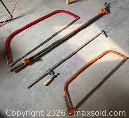 MaxSold Auction: Pipe Clamp, Long Bar Clamp, 2 Bow Saw Frames - Lakeshore (Ontario, Canada) PARTNER MANAGED Downsizing Online Auction - County Road 42
