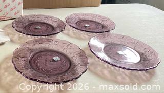 MaxSold Auction: Princess House Fantasia Purple Amethyst Pressed Crystal Plates, 9in (4) - Lakeshore (Ontario, Canada) PARTNER MANAGED Downsizing Online Auction - County Road 42