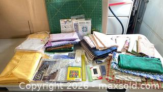 MaxSold Auction: Quilting Fabric Lot with Fiskars Stencil Set, Rulers & Mat - Lakeshore (Ontario, Canada) PARTNER MANAGED Downsizing Online Auction - County Road 42