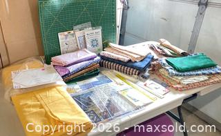 MaxSold Auction: Quilting Fabric Lot with Fiskars Stencil Set, Rulers & Mat - Lakeshore (Ontario, Canada) PARTNER MANAGED Downsizing Online Auction - County Road 42