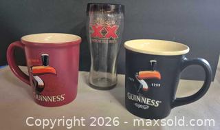 MaxSold Auction: Set of 2 Guinness & 1 Dos Equis Drinkware - Ceramic Mug & Pint Glass - Lakeshore (Ontario, Canada) PARTNER MANAGED Downsizing Online Auction - County Road 42