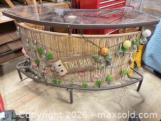 MaxSold Auction: Tiki Bar with Bamboo Skirting, Glass/Acrylic Top & Shelves - Lakeshore (Ontario, Canada) PARTNER MANAGED Downsizing Online Auction - County Road 42