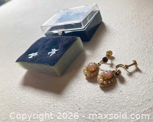 MaxSold Auction: Two Pairs Gold-Tone Earrings with Opal and Pearl Accents - Lakeshore (Ontario, Canada) PARTNER MANAGED Downsizing Online Auction - County Road 42