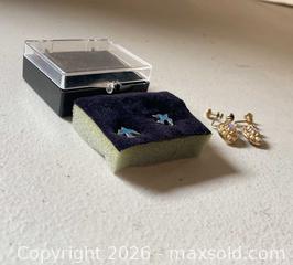 MaxSold Auction: Two Pairs Gold-Tone Earrings with Opal and Pearl Accents - Lakeshore (Ontario, Canada) PARTNER MANAGED Downsizing Online Auction - County Road 42