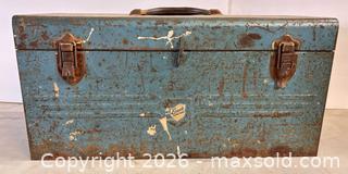 MaxSold Auction: Vintage Blue Metal Toolbox with Plumbing Fittings - Lakeshore (Ontario, Canada) PARTNER MANAGED Downsizing Online Auction - County Road 42