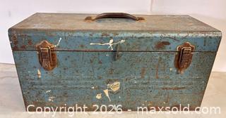 MaxSold Auction: Vintage Blue Metal Toolbox with Plumbing Fittings - Lakeshore (Ontario, Canada) PARTNER MANAGED Downsizing Online Auction - County Road 42