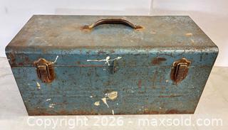 MaxSold Auction: Vintage Blue Metal Toolbox with Plumbing Fittings - Lakeshore (Ontario, Canada) PARTNER MANAGED Downsizing Online Auction - County Road 42