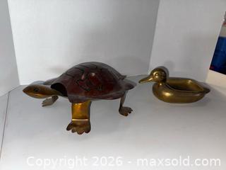 MaxSold Auction: Vintage Brass Turtle Figurine and Duck Ashtray Lot - Lakeshore (Ontario, Canada) PARTNER MANAGED Downsizing Online Auction - County Road 42