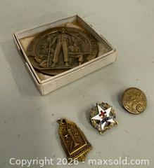 MaxSold Auction: Vintage Bronze & Brass Military and Academic Pin Set, 4 pcs - Lakeshore (Ontario, Canada) PARTNER MANAGED Downsizing Online Auction - County Road 42