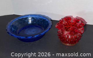 MaxSold Auction: Vintage Shirley Temple Cobalt & Cranberry Glass Ruffled Bowl - Lakeshore (Ontario, Canada) PARTNER MANAGED Downsizing Online Auction - County Road 42