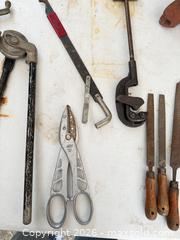 MaxSold Auction: Group lot miscellaneous hand tools, including bar, clamp, 2 tubing bender, etc - Concord (California, USA) SELLER MANAGED Estate Sale Online Auction - Landana Drive