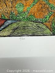 MaxSold Auction: Original Ruth leaf green woodblock print “Chinese Farming” 8/20  - Concord (California, USA) SELLER MANAGED Estate Sale Online Auction - Landana Drive