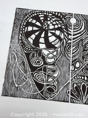 MaxSold Auction: Original Ruth leaf green woodblock print “Dream Entropy” Unsigned - Concord (California, USA) SELLER MANAGED Estate Sale Online Auction - Landana Drive