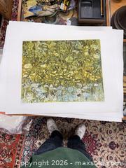 MaxSold Auction: Original Ruth leaf green woodblock print “Reflections” artist proof - Concord (California, USA) SELLER MANAGED Estate Sale Online Auction - Landana Drive