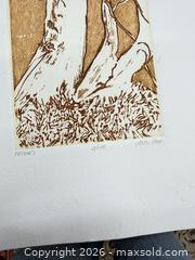 MaxSold Auction: Original Ruth Leaf Woodblock Print “Cedars” 2/150 - Concord (California, USA) SELLER MANAGED Estate Sale Online Auction - Landana Drive