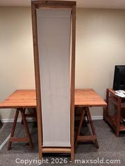 MaxSold Auction: 4-Panel Wood Folding Room Divider Screen with White Fabric Panels - Oshawa (Ontario, Canada) SELLER MANAGED Estate Sale Online Auction - Salisbury Street