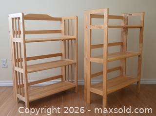 MaxSold Auction: Pair of Folding Wood Bookcases  - Oshawa (Ontario, Canada) SELLER MANAGED Estate Sale Online Auction - Salisbury Street
