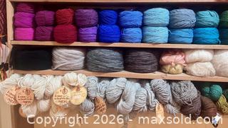 MaxSold Auction: Premium Yarn Lot 2 - Wool, Mohair, & Fine Fibres (Bottom Shelves) - Oshawa (Ontario, Canada) SELLER MANAGED Estate Sale Online Auction - Salisbury Street
