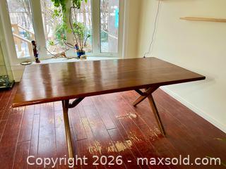 MaxSold Auction: Vintage Solid Wood MCM Dining Table with Sculptural X-Base - Oshawa (Ontario, Canada) SELLER MANAGED Estate Sale Online Auction - Salisbury Street