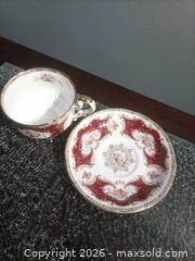 MaxSold Auction: Paragon Teacup & Saucer Set, Burgundy Floral with Gold Gilding beautiful set - Township Of Brock (Ontario, Canada) SELLER MANAGED Downsizing Online Auction - Beechwood Avenue