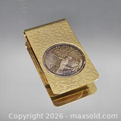 MaxSold Auction: Gold-Plated Money Clip with Silver Coin Medallion - Hatboro (Pennsylvania, USA) PARTNER MANAGED Estate Sale Online Auction - Jacksonville Road