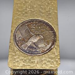 MaxSold Auction: Gold-Plated Money Clip with Silver Coin Medallion - Hatboro (Pennsylvania, USA) PARTNER MANAGED Estate Sale Online Auction - Jacksonville Road