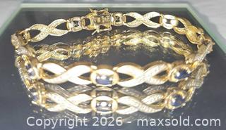 MaxSold Auction: Goldtone dark blue stone tennis style bracelet  - Hatboro (Pennsylvania, USA) PARTNER MANAGED Estate Sale Online Auction - Jacksonville Road