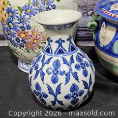 MaxSold Auction: Hand-Painted Blue & White Ceramic Vase, Pitcher & Covered Bowl Lot - Hatboro (Pennsylvania, USA) PARTNER MANAGED Estate Sale Online Auction - Jacksonville Road
