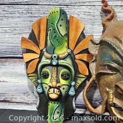 MaxSold Auction: Lot: Multiple Carved & Painted Wall Masks (3+) and Carved Figures - Hatboro (Pennsylvania, USA) PARTNER MANAGED Estate Sale Online Auction - Jacksonville Road