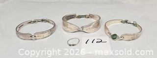 MaxSold Auction: Lot of 3 silvertone spoon bracelets, ring  - Hatboro (Pennsylvania, USA) PARTNER MANAGED Estate Sale Online Auction - Jacksonville Road