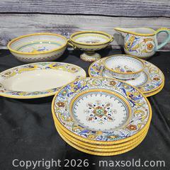 MaxSold Auction: Majolica-Style Floral Ceramic Dinnerware & Serving Set, 12+ Pieces - Hatboro (Pennsylvania, USA) PARTNER MANAGED Estate Sale Online Auction - Jacksonville Road