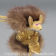 MaxSold Auction: Mouse Fur and Rhinestone Brooch in Gold Tone - Hatboro (Pennsylvania, USA) PARTNER MANAGED Estate Sale Online Auction - Jacksonville Road