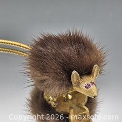 MaxSold Auction: Mouse Fur and Rhinestone Brooch in Gold Tone - Hatboro (Pennsylvania, USA) PARTNER MANAGED Estate Sale Online Auction - Jacksonville Road