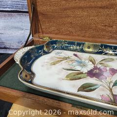 MaxSold Auction: Multicolor Floral Porcelain Serving Tray with Wooden Box & Wooden Flatware Box - Hatboro (Pennsylvania, USA) PARTNER MANAGED Estate Sale Online Auction - Jacksonville Road
