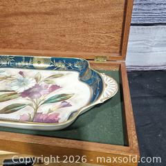 MaxSold Auction: Multicolor Floral Porcelain Serving Tray with Wooden Box & Wooden Flatware Box - Hatboro (Pennsylvania, USA) PARTNER MANAGED Estate Sale Online Auction - Jacksonville Road