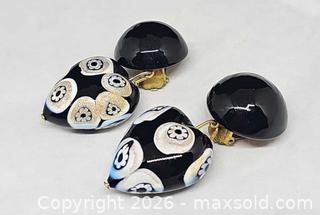 MaxSold Auction: Murano glass, Millefiori style dangle earrings  - Hatboro (Pennsylvania, USA) PARTNER MANAGED Estate Sale Online Auction - Jacksonville Road